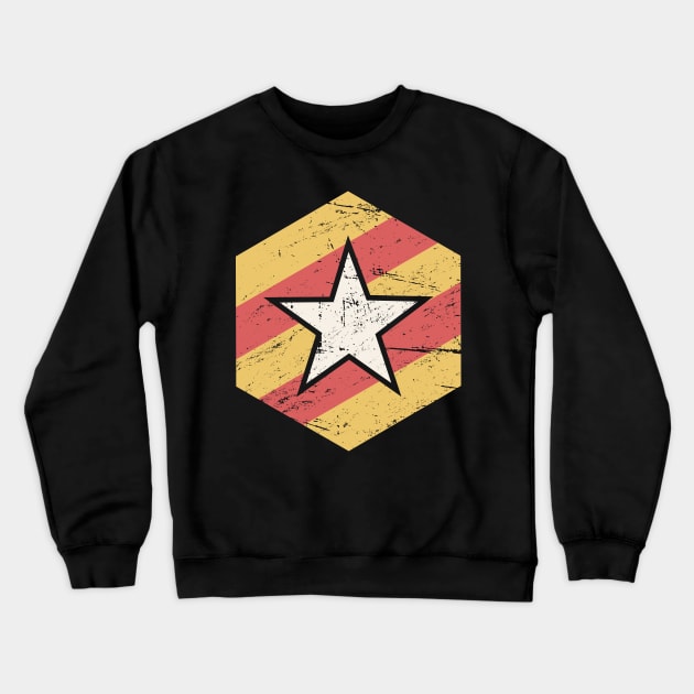 Catalonia / Catalunya Flag Star Crewneck Sweatshirt by MeatMan